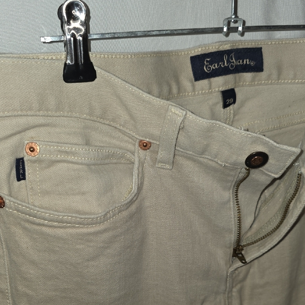 Earl Jeans Women's Straight Leg Light Tan Jeans - Picture 3 of 3